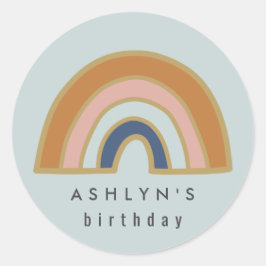 Vintager Regenbogen Runder Aufkleber