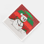 Vintager Regenbogen Schneeflocken Rot Grün Serviette (Ecke)