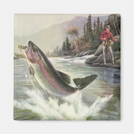 Vintager Regenbogenforellenfisch, Fischfang Magnet (Vorne)