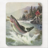 Vintager Regenbogenforellenfisch, Fischfang Mousepad (Vorne)