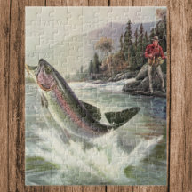 Vintager Regenbogenforellenfisch, Fischfang