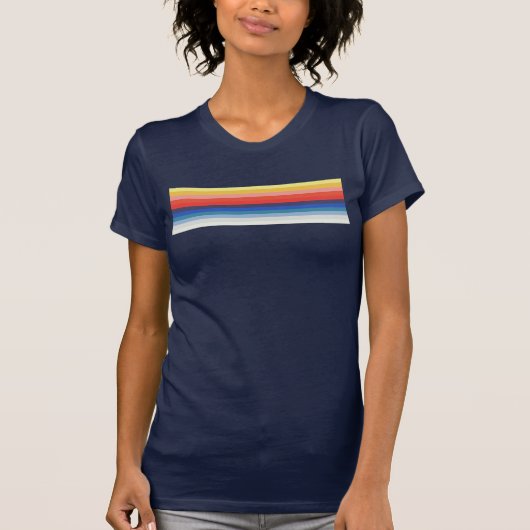 Vintager Regenbogenstreifen T-Shirt (Vorderseite)