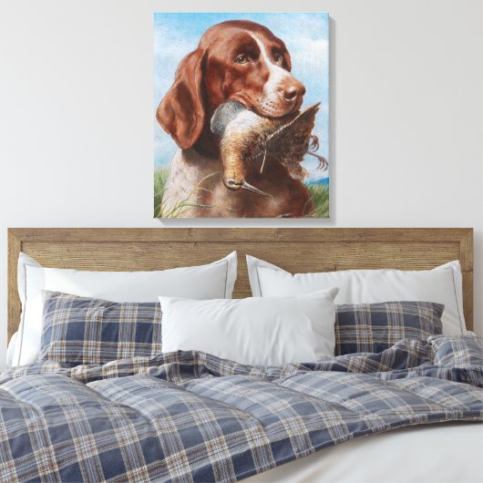 Vintager Reichert Gundog mit Snipe Leinwanddruck (Insitu (Schlafzimmer))