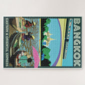 Vintager Reise-Druck Bangkoks, Thailand Puzzle (Horizontal)