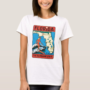 Vintager Reise-Florida Florida-Staats-Aufkleber T-Shirt