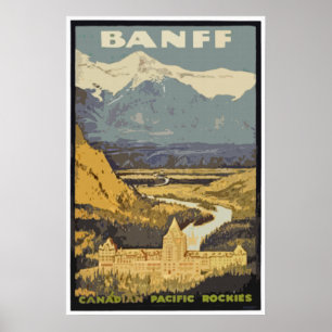 Vintager Reise-Plakat-Banff-Kanadier Rockies Poster