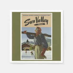 Vintager Reise-Ski Serviette