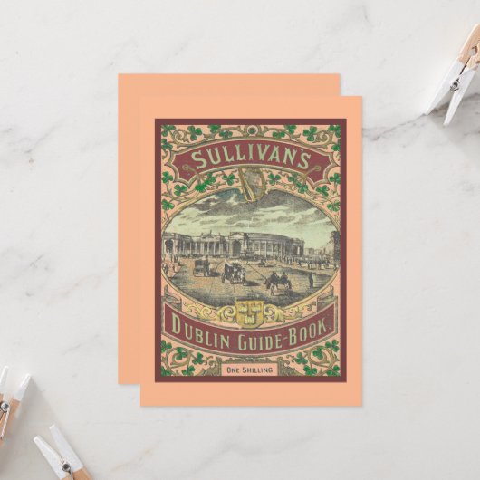 Vintager Reiseführer für Dublin Irland Karte (Vorderseite/Rückseite Beispiel)