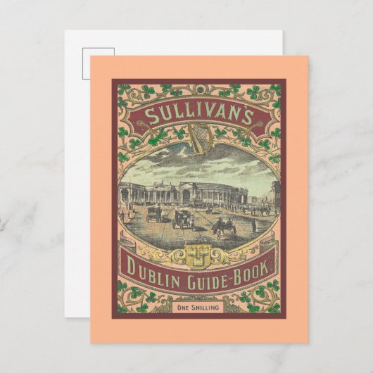 Vintager Reiseführer für Dublin Irland Postkarte (Vorne/Hinten)