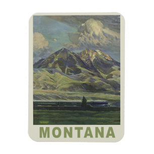 Vintager Reisemagnet Montanas USA Magnet