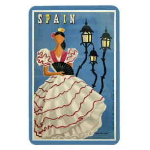 Vintager Reisemagnet SPANIENS Magnet
