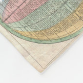 Vintager Reisend-Heißluft steigt Weltkarten-Namen Fleecedecke (Ecke)