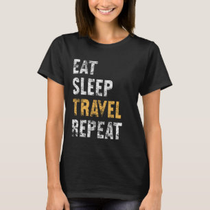 Vintager Reisender isst schlafende Reise wiederhol T-Shirt