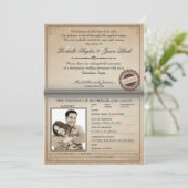 Vintager Reisepass Einladung (Stehend Vorderseite)