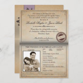 Vintager Reisepass Einladung (Vorne/Hinten)