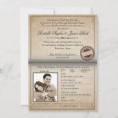 Vintager Reisepass Einladung (Vorderseite)