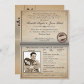 Vintager Reisepass Einladung (Vorne/Hinten)