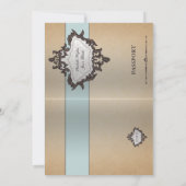 Vintager Reisepass Einladung (Rückseite)