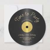 Vintager Rekord 50. Geburtstag Einladung (Vorderseite)