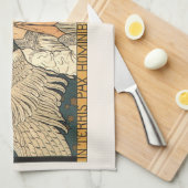 Vintager religiöser Engel Gebet mit Goldstars Geschirrtuch (Viertel Falte)