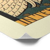 Vintager religiöser Engel Gebet mit Goldstars Poster (Ecke)