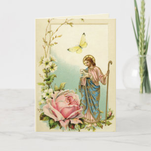 Vintager religiöser Jesus guter Schäferhund Karte