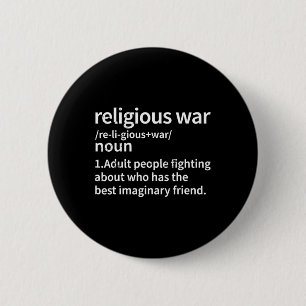 Vintager religiöser Krieg Definition Anti-religiös Button