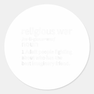 Vintager religiöser Krieg Definition Anti-religiös Runder Aufkleber