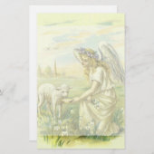 Vintager religiöser Osterngel mit Lamm Viktorianis Briefpapier (Vorne/Hinten)