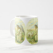 Vintager religiöser Osterngel mit Lamm Viktorianis Kaffeetasse (Vorderseite Links)