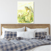 Vintager religiöser Osterngel mit Lamm Viktorianis Leinwanddruck (Insitu (Schlafzimmer))
