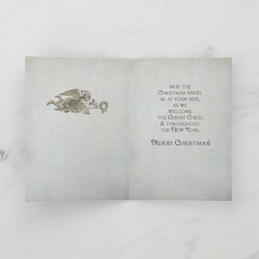 Vintager religiöser Weihnachtsengel Feiertagskarte (Innenseite)