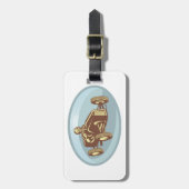 Vintager Rennfahrer Klassische Motorsport Kunst Gepäckanhänger (Vorderseite vertikal)