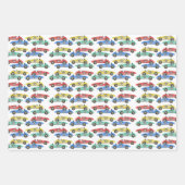 Vintager Rennwagen Geburtstag Geschenkpapier Set (Vorderseite 2)