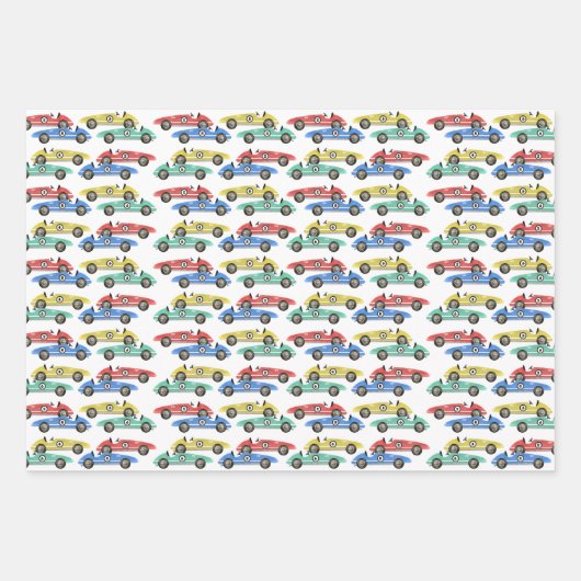 Vintager Rennwagen Geburtstag Geschenkpapier Set (Vorderseite 2)