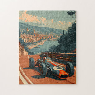 Vintager Rennwagen in Barcelona Puzzle