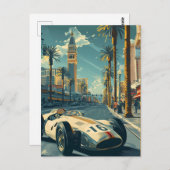 Vintager Rennwagen in Las Vega Postkarte (Vorne/Hinten)