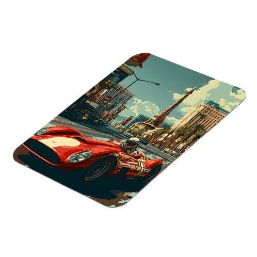 Vintager Rennwagen in Las Vegas Magnet (Linke Seite)