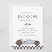 Vintager Rennwagen Junge 1. Geburtstag Einladung (Vorderseite)