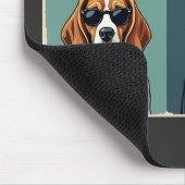 Vintager Rerto Beagle Dog 70er Style Sonnenbrille Mousepad (Ecke)