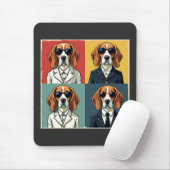 Vintager Rerto Beagle Dog 70er Style Sonnenbrille Mousepad (Mit Mouse)