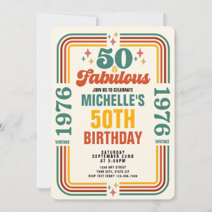 Vintager Retro 50 und wunderbarer Geburtstag Einladung