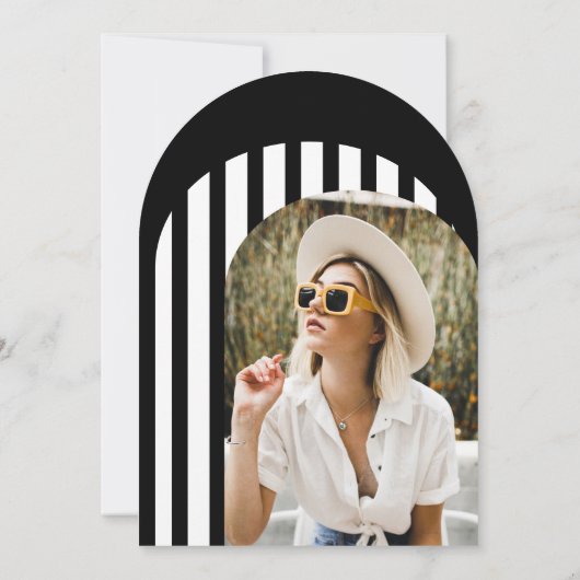 Vintager Retro 70er Foto Abschluss Einladung (Rückseite)