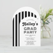 Vintager Retro 70er Foto Abschluss Einladung (Stehend Vorderseite)