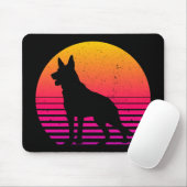 Vintager Retro 80er Jahre Style German Shepherd Mousepad (Mit Mouse)
