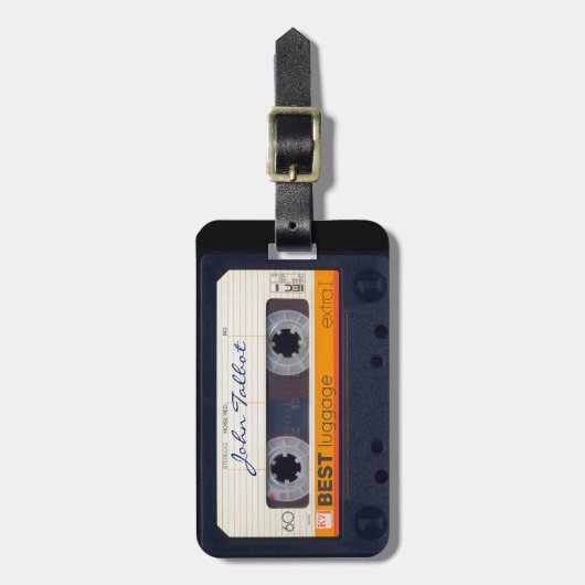 Vintager Retro-80er-Mixtape-Tag Gepäckanhänger (Vorderseite vertikal)
