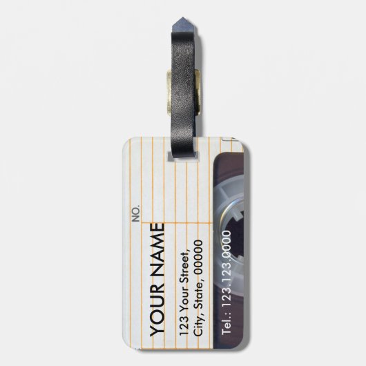 Vintager Retro-80er-Mixtape-Tag Gepäckanhänger (Rückseite vertikal)