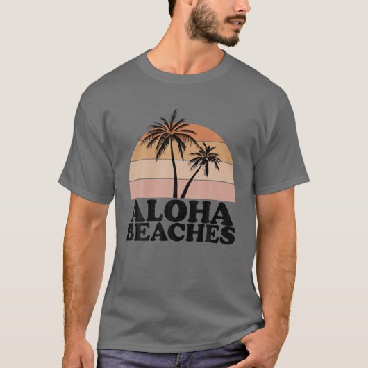 Vintager Retro Aloha Beach Tropisches Vacatio T-Shirt (Vorderseite)