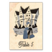 Vintager Retro Alter Pop Kunst Rustikale Hochzeit Tischnummer (Rückseite)