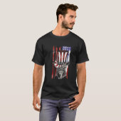 Vintager Retro-amerikanischer Fahnenschädel, patri T-Shirt (Vorne ganz)